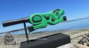 Frog dance Rattle by Sarah Daniels/Robertson, Kwakiutl art
