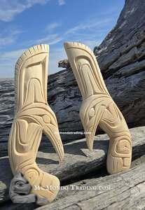 Birds of Love - Pair of Hummingbirds, deep carving lines, Sarah Robertson