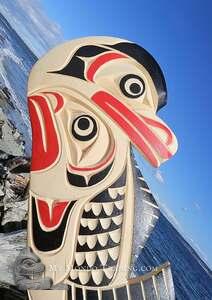 Seal and Salmon wall art carving by Sarah Robertson/Daniels