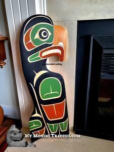 33" tall Eagle, authentic Indigenous art by Shane Flood Baker, Squamish Nation