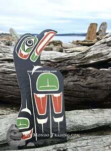 16" Raven, Indigenous native art carving by Squamish artist Shane Flood Baker