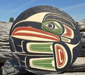 Beautiful circular Raven, hand carved, authentic, direct from artist Shane F. Baker
