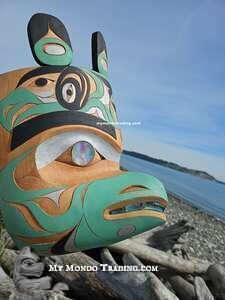 Canary mask, cedar, rare piece, direct from artist Tim Paul - SOLD