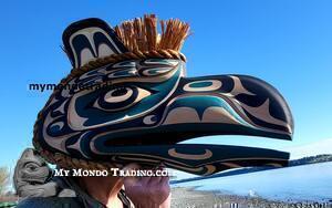 Large Raven Mask, authentic, hand carved, direct from artist Tom D. Hunt, Walawidi 