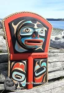 33" cedar Copper Moon Shield, Kwakiutl artist Trevor Hunt