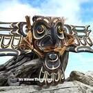 Exceptionally powerful 44" Owl Mask, hand carved by Tom D. Hunt (Walawidi)