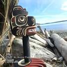 Bear Yadan (Dance Rattle) with wooden Paw base by Kevin Cranmer
