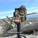 Bear Yadan (Dance Rattle) with wooden Paw base by Kevin Cranmer
