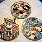 Lot of 3 (!!!) 15 1/2" wall art carvings by Hereditary Chief Peter W. Smith 