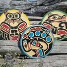 Lot of 3 (!!!) 15 1/2" wall art carvings by Hereditary Chief Peter W. Smith 