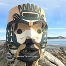 15" Woodpecker Mask, red cedar, authentic local Indigenous art by Tim Paul