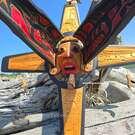 Transformation Mask, authentic hand carved cedar, Indigenous art, Northwest Coast Native American Art, Vancouver Island, Canada
