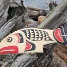 Salmon art carving, authentic and direct from artist Sarah Daniels (nee Robertson)