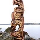 Eagle and Killer Whale with Eagle spirit wall art carving by Alfred Robertson