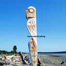 Eagle with Salmon, 43", hand carved by Bear (Doug) Horne  - SOLD