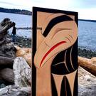 Raven, red cedar wall art, by Bear (Doug) Horne