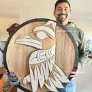 Authentic local Indigenous art direct from artist, cedar carving, buy local Canadian art, Native North American art: Bear Horne