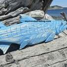 Very vibrant Spring Salmon by Nootka Indigenous artist Brian Bob