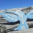 Local First Nations art carving, Northwest native American art, Vancouver Island, Canada, Nootka wooden art