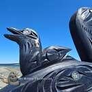 Northwest Coast native American art, authentic Indigenous wooden art carving from Vancouver Island, Canada