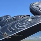 Northwest Coast native American art, authentic Indigenous wooden art carving from Vancouver Island, Canada