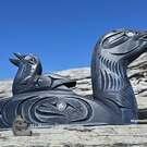 Northwest Coast native American art, authentic Indigenous wooden art carving from Vancouver Island, Canada