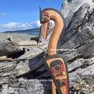 Local Canadian authentic and hand carved native Indigenous art, Northwest Coast Indigenous art carved sculpture, signed, direct form artist