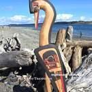 Local Canadian authentic and hand carved native Indigenous art, Northwest Coast Indigenous art carved sculpture, signed, direct form artist
