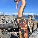 Local Canadian authentic and hand carved native Indigenous art, Northwest Coast Indigenous art carved sculpture, signed, direct form artist