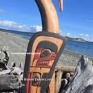 Local Canadian authentic and hand carved native Indigenous art, Northwest Coast Indigenous art carved sculpture, signed, direct form artist