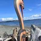 Local Canadian authentic and hand carved native Indigenous art, Northwest Coast Indigenous art carved sculpture, signed, direct form artist