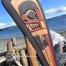 Local Canadian authentic and hand carved native Indigenous art, Northwest Coast Indigenous art carved sculpture, signed, direct form artist