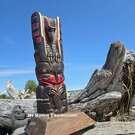 Haida art direct from artist, Northwest Coast native American, Indigenous art, hand carved cedar totem, new in our native Art Gallery on Vancouver Island