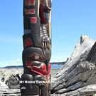 Haida art direct from artist, Northwest Coast native American, Indigenous art, hand carved cedar totem, new in our native Art Gallery on Vancouver Island