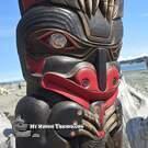 Haida art direct from artist, Northwest Coast native American, Indigenous art, hand carved cedar totem, new in our native Art Gallery on Vancouver Island