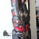 Haida art direct from artist, Northwest Coast native American, Indigenous art, hand carved cedar totem, new in our native Art Gallery on Vancouver Island