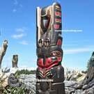 Haida Totem Pole, Eagle and Bear, art direct from the artist Donavon Gates (see video)