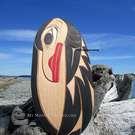 Raven, cedar wall art by Bear Horne 