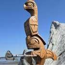 22" Thunderbird and Killer Whale, Model Totem pole by Charles Harper (Video)- SOLD 