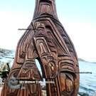 Mother whale with baby calf, hand carved, direct from artist Gino Seward