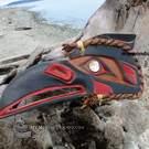 Sea Raven, cedar art carving, inlaid, by late Harry T Williams