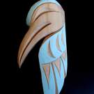 Hummingbird, hand carved wooden pendant by Bear (Doug) Horne