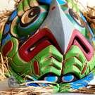 Gorgeous Owl Mask, cedar, by John Henry Hunt