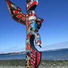 Model Totem Pole, Thunderbird and Whale by Jonathan Jacobson