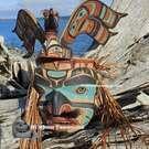 Native Northwest Coast Indigenous art, authentic cedar mask, signed