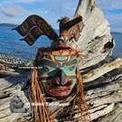 Native Northwest Coast Indigenous art, authentic cedar mask, signed
