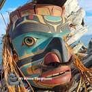 Native Northwest Coast Indigenous art, authentic cedar mask, signed