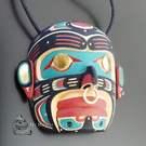 Namgis (Human) mask pendant by Kevin Cranmer - SOLD