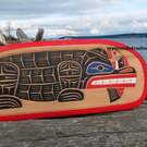 Grizzly Bear caught Salmon, Coast Salish art by Neil Baker  -SOLD 