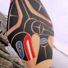 Red cedar model paddle, Killer Whale by Neil Baker
